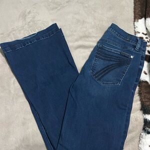 Dark Blue Wide Leg Stretch Jeans